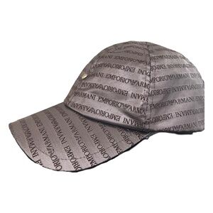Woman's Emporio Armani All Over Logo Cap Bronze - Grey